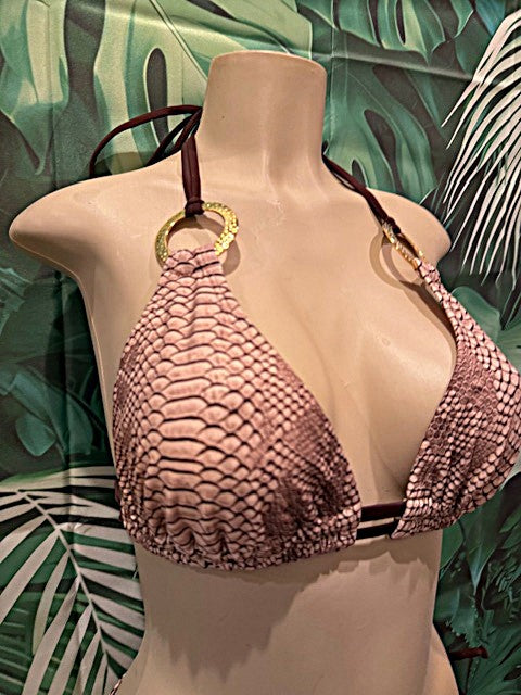 Lolita Double String Bikini Top Sedona Snakeskin