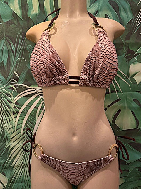 Lolita Double String Bikini Top Sedona Snakeskin