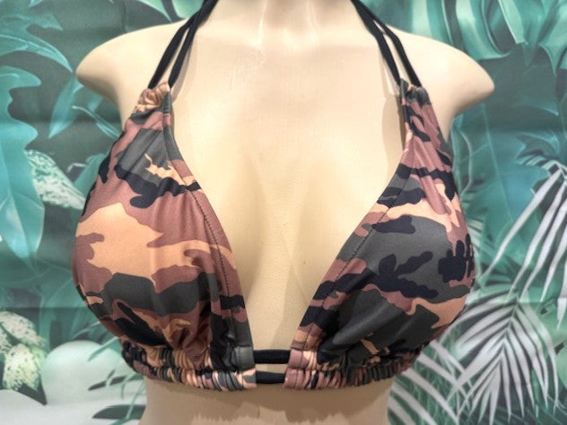 Lolita Double String Bikini Top Army Camouflage