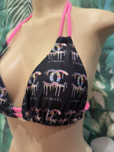 Lolita Double String Top Dripping CC Black Pink