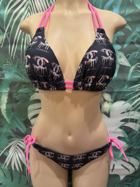 Lolita Double String Top Dripping CC Black Pink