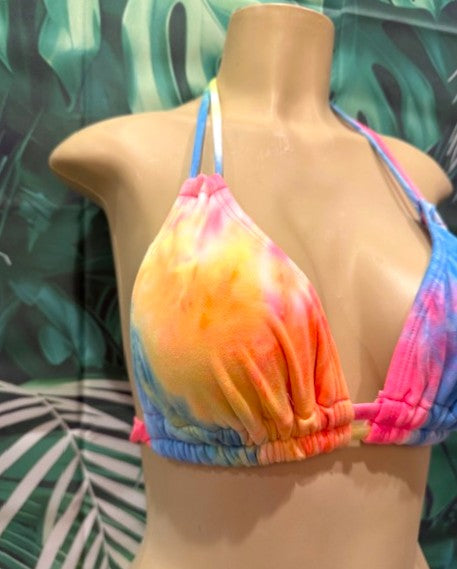 Lolita Double String Top Neon Electric Tie Dye