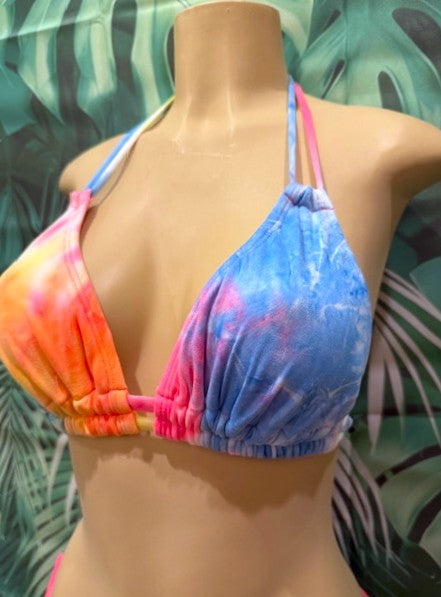 Lolita Double String Top Neon Electric Tie Dye