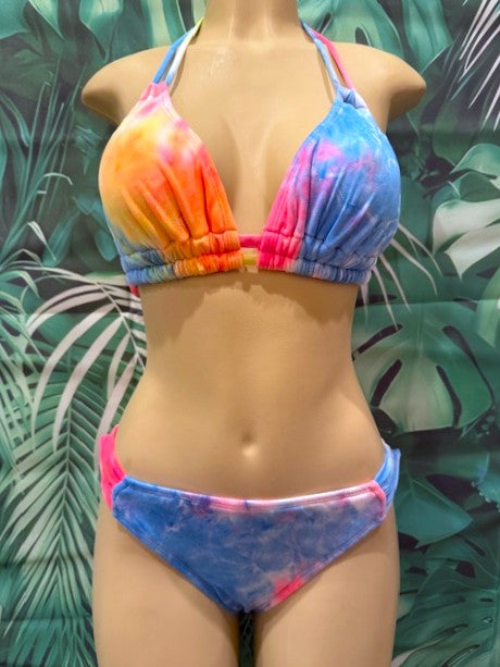 Lolita Double String Top Neon Electric Tie Dye