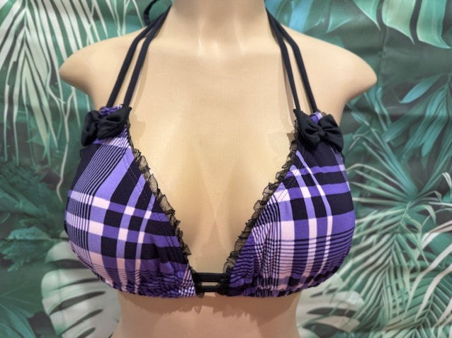 Lolita Double String Top Purple As If Plaid