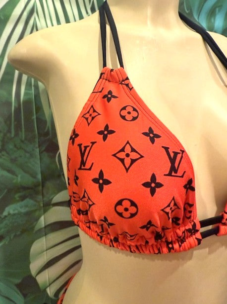 Lolita Double String Top LV Bright Red Black
