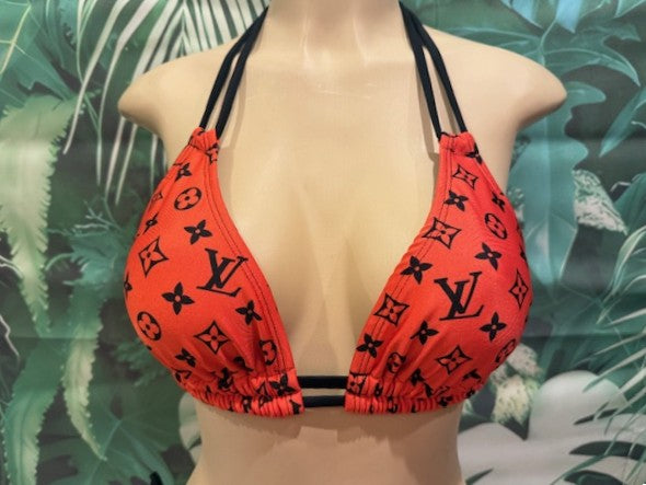 Lolita Double String Top LV Bright Red Black