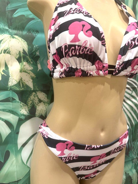 Lolita Double String Top Designer Retro Barbie Stripes