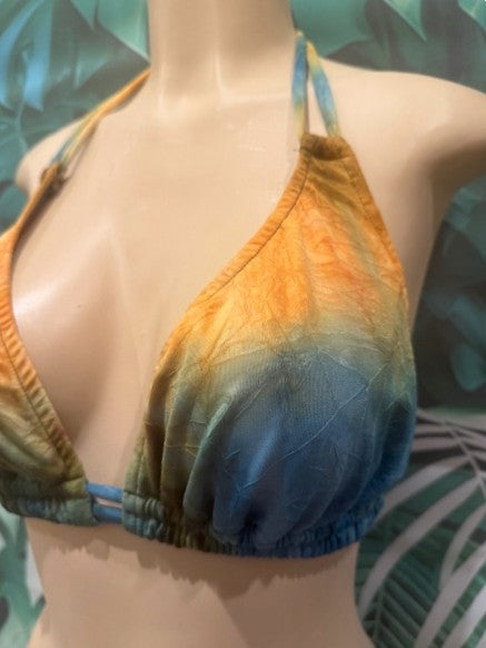 Lolita Double String Top Rootbeer Brown Teal Tie Dye
