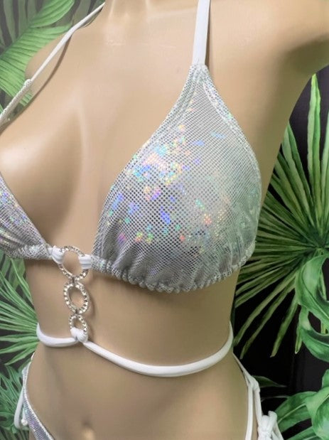 Lux Lyla Triangle Top White Hologram