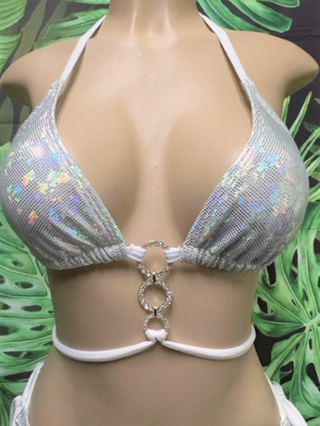 Lux Lyla Triangle Top White Hologram