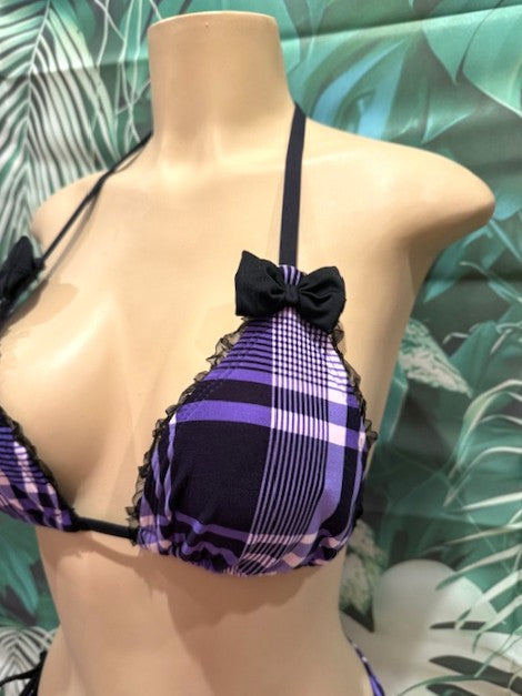 Lyla Triangle Top Purple As If Plaid