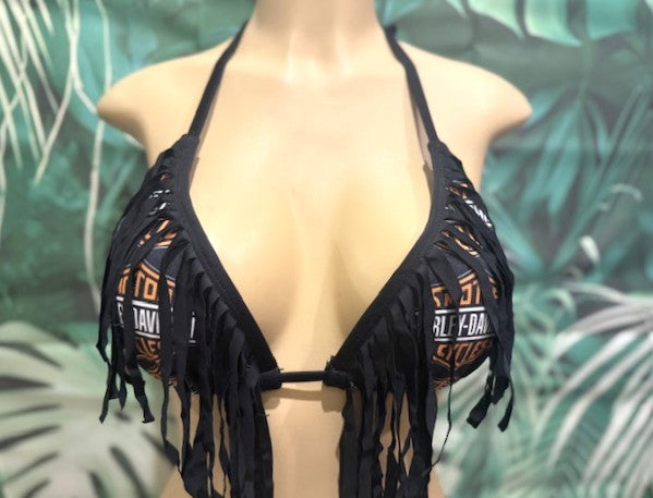 Lyla Triangle Top HARLEY Black FRINGE