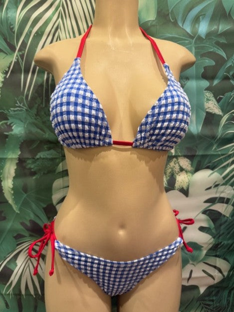 Cabo Tie Side Bottoms Dorothy Gingham Red Bow