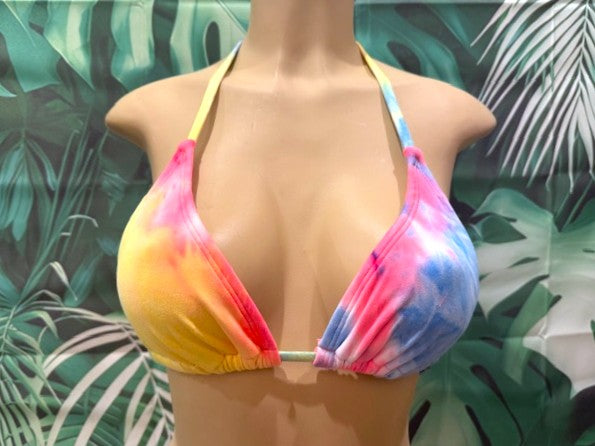 Lyla Triangle Top Neon Electric Tie Dye