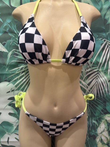 Lyla Triangle Top Nascar Flag Electric Yellow