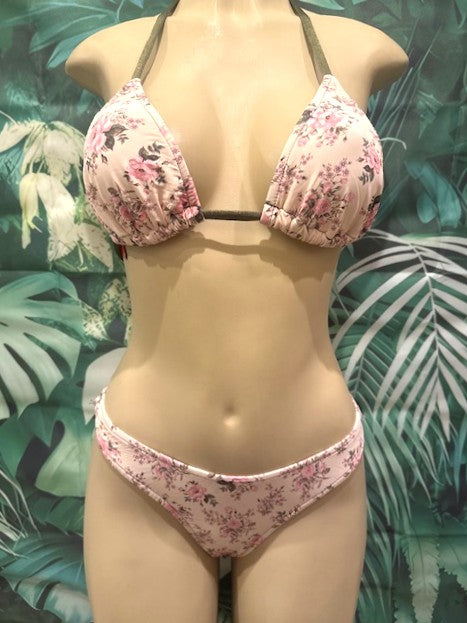Thong Bottoms Pink Olive Flowers