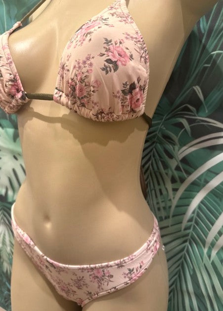 Thong Bottoms Pink Olive Flowers