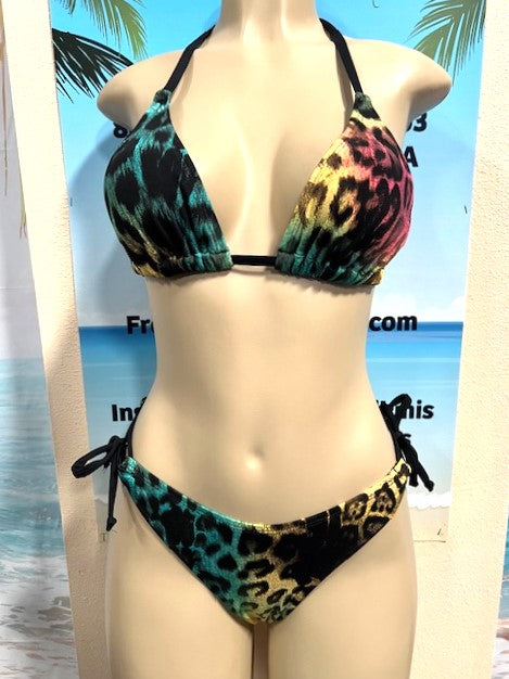 Thong Bottoms to tie Ombre Cheetah