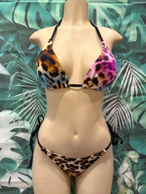Tulum Thong Bottoms To Tie Sunset Leopard