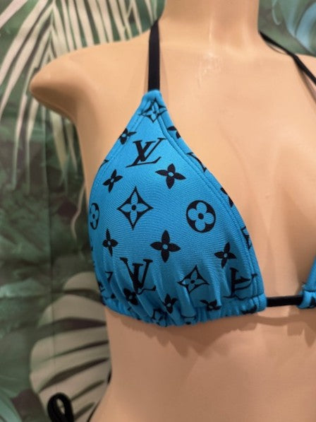 Lyla Triangle Top LV Turquoise Black