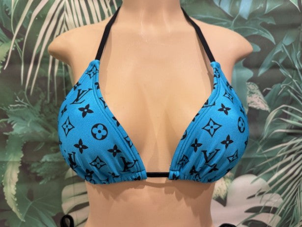 Lyla Triangle Top LV Turquoise Black