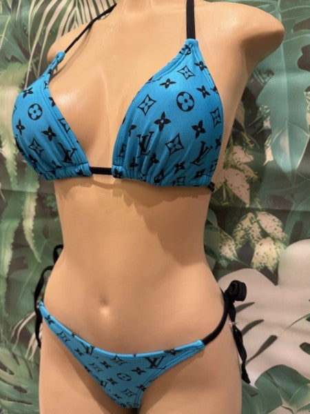 Lyla Triangle Top LV Turquoise Black