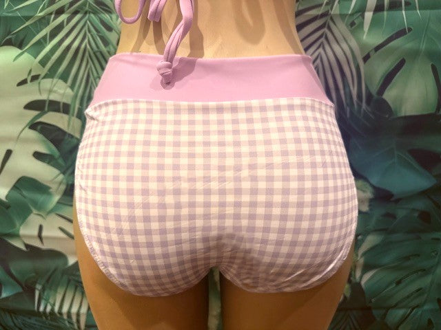 Malibu Banded Bottoms Purple Cowgirl Gingham