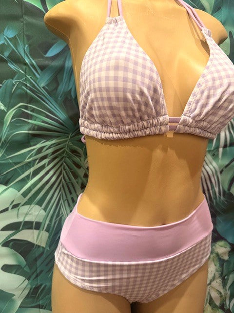 Malibu Banded Bottoms Purple Cowgirl Gingham