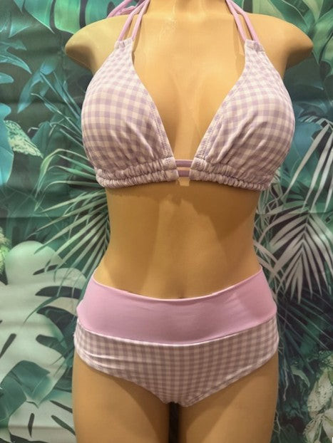 Malibu Banded Bottoms Purple Cowgirl Gingham