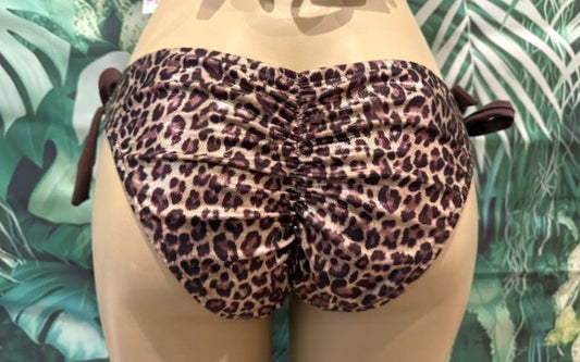 Miami Bottoms Brown Gold Leopard Metallic