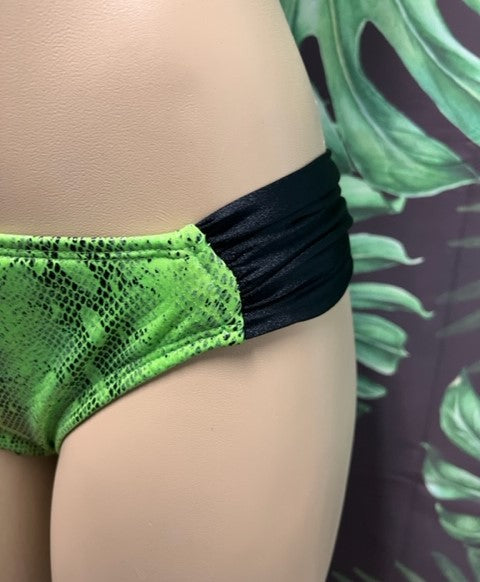 FINAL SALE Paradise Bikini Bottoms Neon Green Black Anaconda