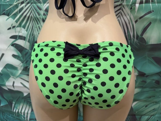 Paradise High Bottoms Neon Green and Black Polka Dots