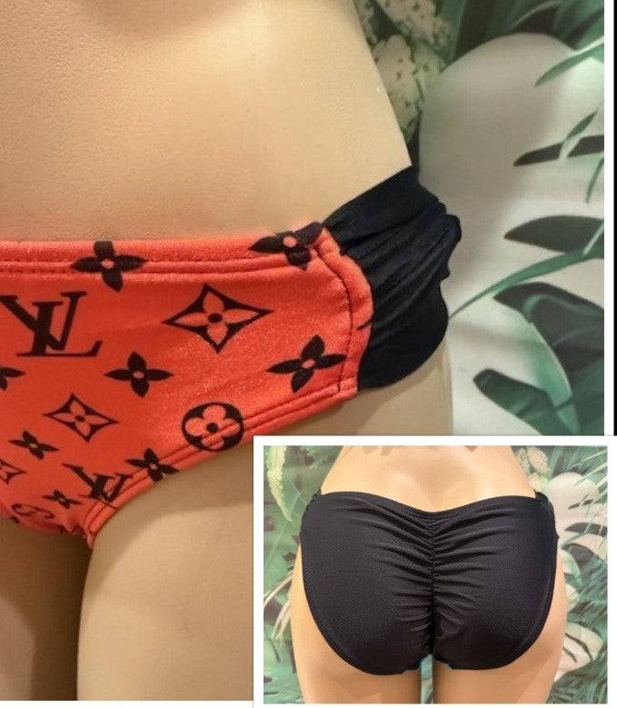 Paradise High Bottoms LV Bright Red Black