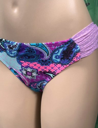 Paradise Bikini Bottoms Purple Paisley Dots
