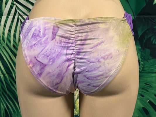 Paradise Bikini Bottoms Purple Brown Tie Dye