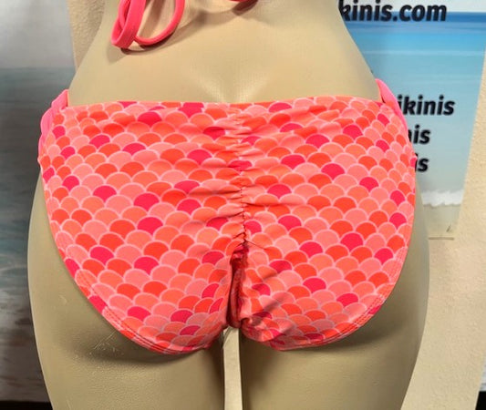 Paradise Bikini Bottoms Neon Coral Mermaid