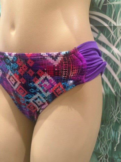 Paradise Bikini Bottoms Purple Argyle