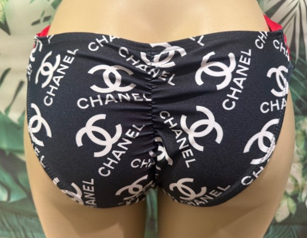 Paradise High Bottoms Designer CC Black White Red