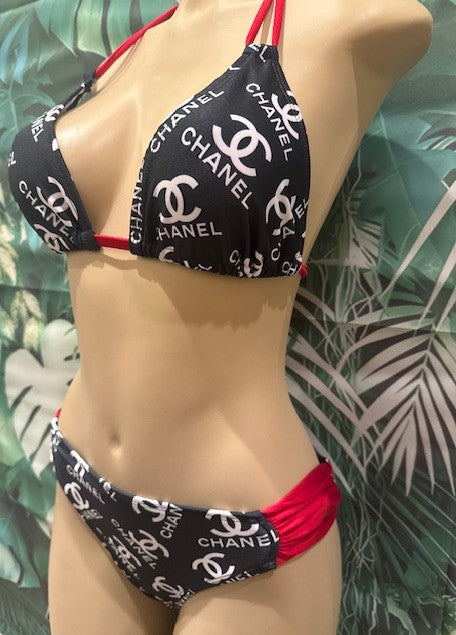 Paradise High Bottoms Designer CC Black White Red