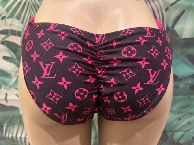Paradise High Bottoms LV Black and Hot Pink