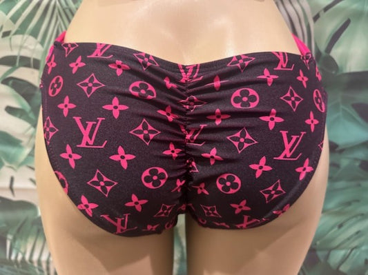 Paradise High Bottoms LV Black and Hot Pink