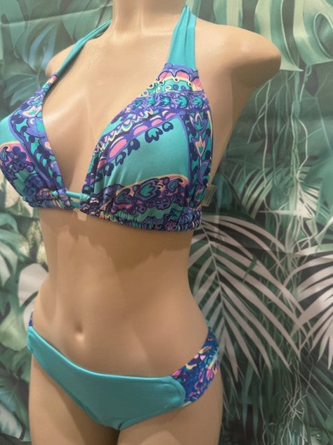 Paradise Bikini Bottoms Purple Teal Paisley