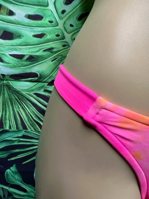 South Beach Bottoms Neon Pink Orange Tie Dye