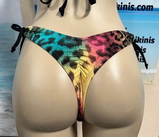 Thong Bottoms to tie Ombre Cheetah