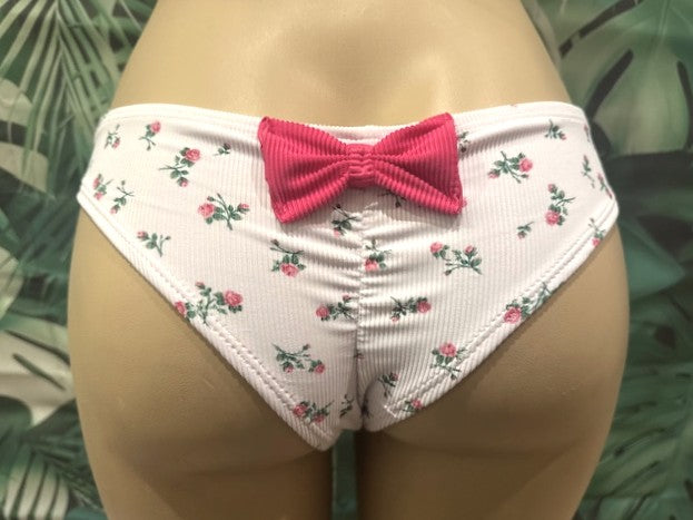Tonga Bikini Bottoms Cherry Blossom Pink Flowers Ribbed