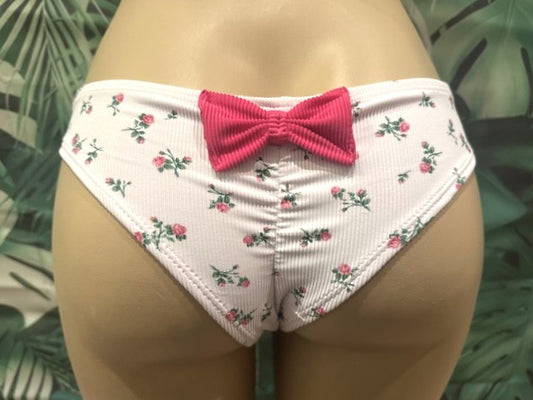 Tonga Bikini Bottoms Cherry Blossom Pink Flowers Ribbed