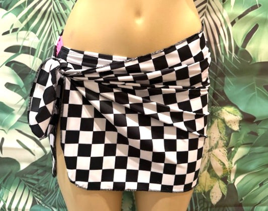 Wrap Skirt Cover Up Sarong Nascar Flag