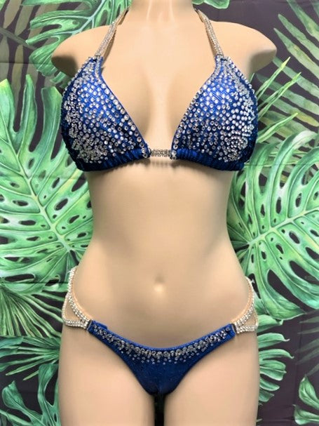 Competition Bikini SET Pro Top and Butterfly Pro Bottoms 2 Color Gradient with Border