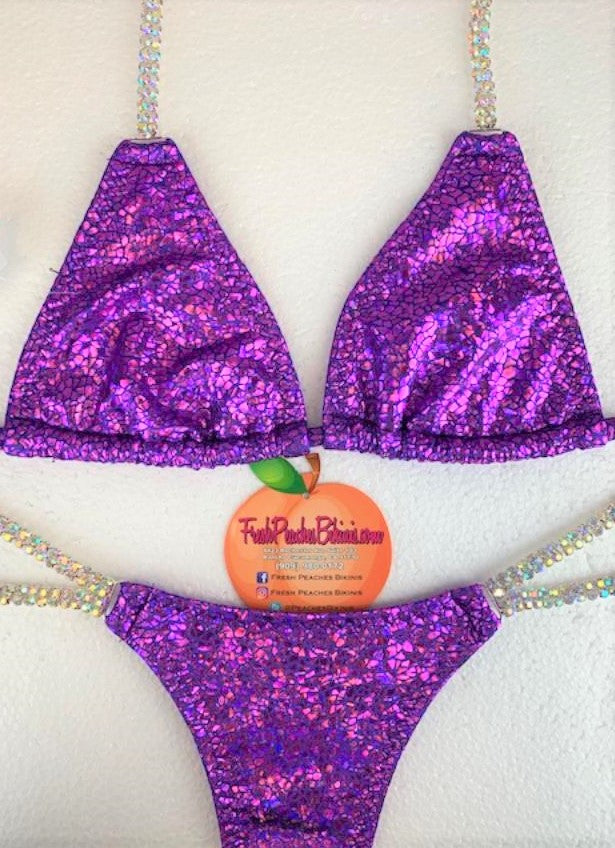 Competition Bikini SET Pro Top and Fever Pro Bottoms Orchid Glass